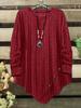 Plus Size Women's Long Sleeve Irregular Hem Round Neck Top for Spring & Autumn