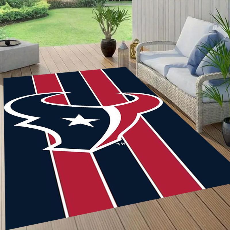 Houston Texans Style Crystal Velvet Rug, Soft Anti‑Slip Crystal Velvet Carpet for Living Room Bedroom Home Decor