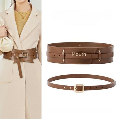 Ceinture Taille Femme en Cuir de Vachette Véritable à Boucle Ardillon Rétro