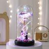 Gold Rose Glass Cover Ornament with Light Music To Send Valentine's Day Women's Day Immortal Flower Creative Gift