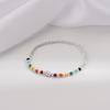 S925 Silver Rainbow Beaded Bracelet for Girls Summer Ins Niche Design Colorful Bear Smiley Hand Jewelry