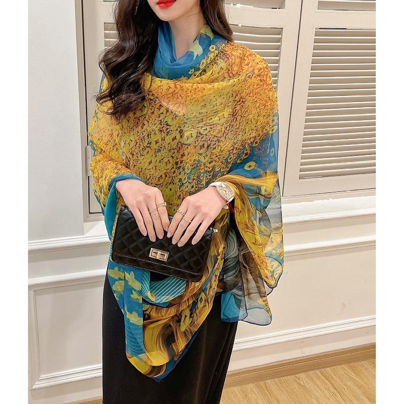 Yourou yarn ginkgo biloba beach towel travel vacation 111 * 181cm silk scarf women's elegant fashion scarf