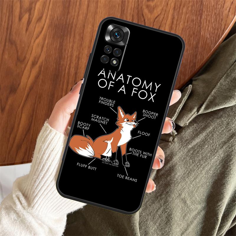 Anime Funny Fox Case For Xiaomi Redmi Note 14 Pro 13 12 11 10 15 Pro Plus Redmi 15 C 13 10C 12C 14C 13C Cover