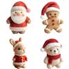 1/4Pcs Felt Christmas Friend Cute Santa Claus & Elk Snowman Gingerbread Man Plush Toys Stuffed Animal Doll Christmas Gifts