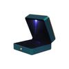 Round LED Jewelry Box with Gold Edge for Rings, Necklaces, and Bracelets