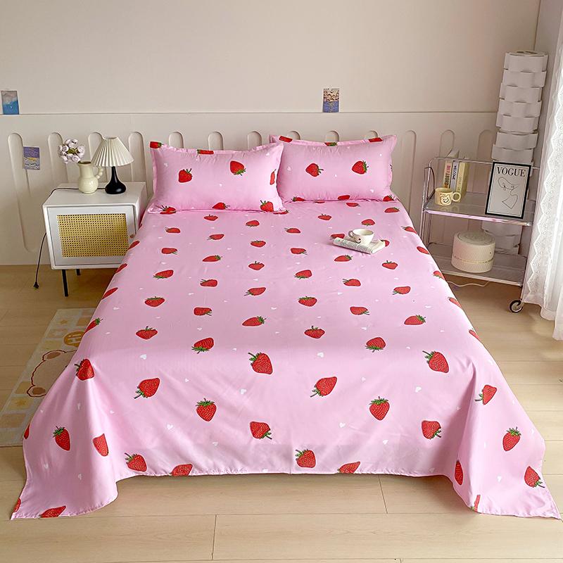 Flower Printed Flat Bed Sheets for Double Bed Single/Queen/King Reactive Printed Top Sheets for Beds sabanas cama Bed Linen