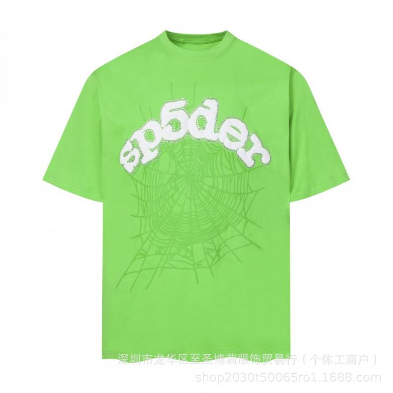 Sp5der 3D Puff Print Graphic Tee Men Loose Fit Cotton Short Sleeve T-Shirt Casual Wear