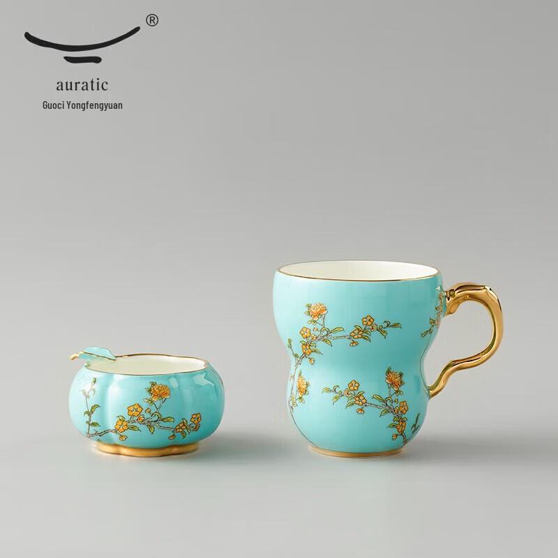 Yongfengyuan Lady Porcelain West Lake Blue Mug Set