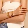 18K Gold Plated Deliacte Luxury Colorful Zircon Shiny Stars Cuff Bangles High Quality Waterproof Jewelry Bracelets for Women