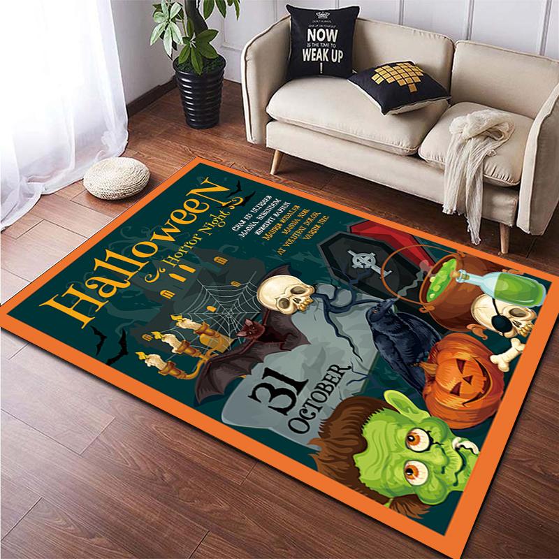 Halloween New Year Gift HD Printing Area Carpet, Living Room Sofa Decorative Carpet, Anti-skid Mat, Alfombras Direct Shipment