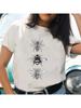 Wounisex T-Shirts Bee Style Lovely Cute  Watercolor Short Sleeve Cartoon T Top Shirt Print Female Graphic Fashion Tee T-Shirt