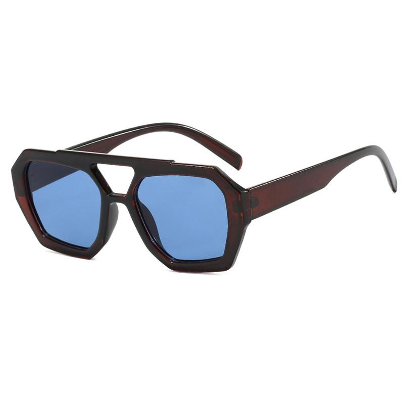 Classic Rectangular Sun Glasses Glasses for Ladies Men Thick Spectacle Frame Frame Double Bridges Eyewear Female Trendy Chic Polygon Sun Eyeglasses