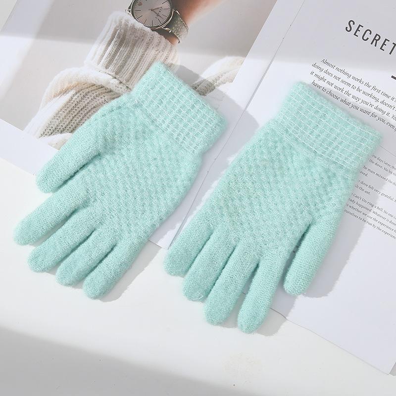 

Перчатки конфетного цвета, однотонные, теплые, женские, мохеровые, вязаные, шерстяные, перчатки для велоспорта average size