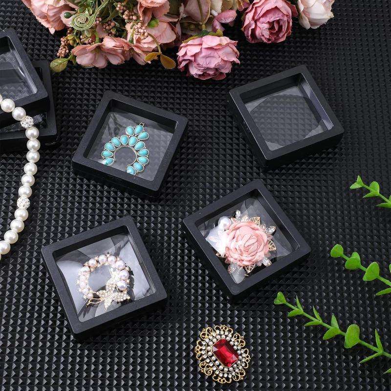 Transparent Floating Display Box Pe Film Jewelry Storage Case For Ring Earring Necklace Bracelet Watch Collectible Gift