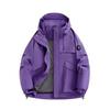 Couple Style Water Repellent Jacket Outdoor Activity Mountaineering Jacket Wind Resistant and Water Repellent Hooded Single Color Work Jacket