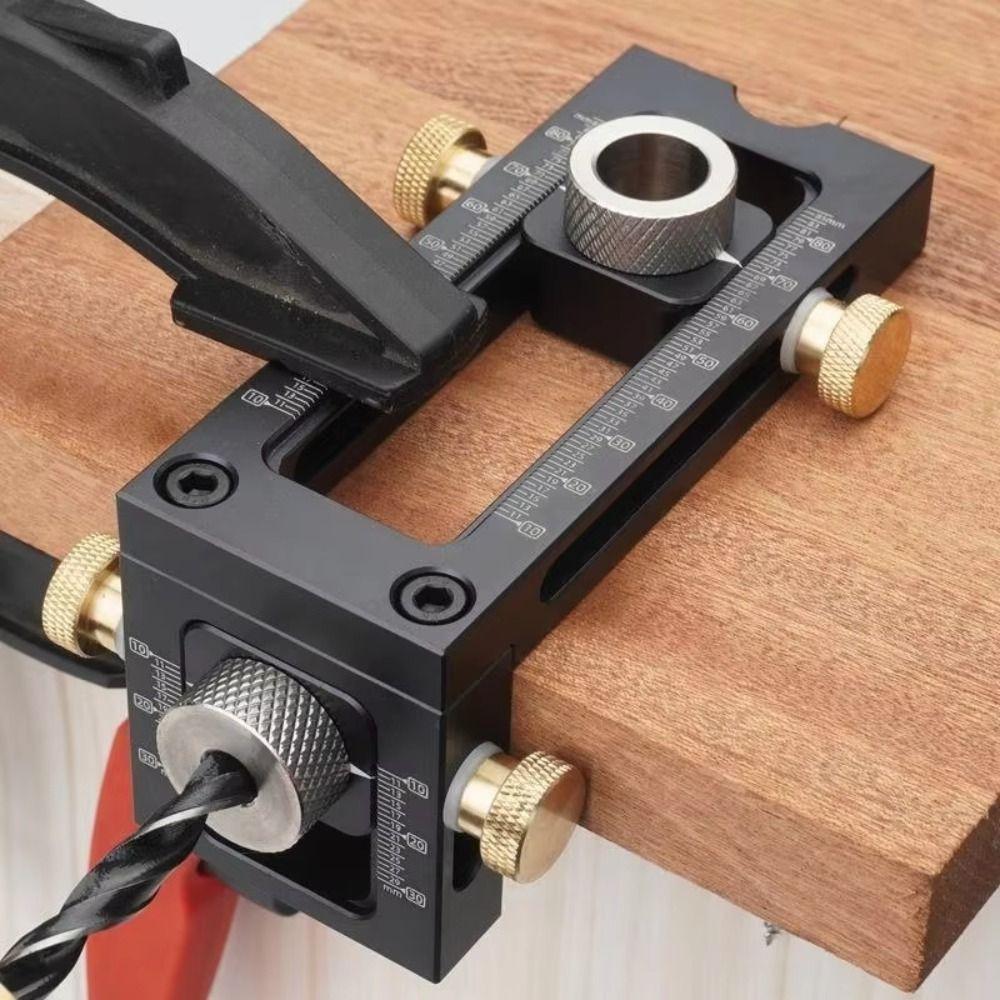 2 in 1 Punch Positioner Screw Punch Drill Guide Auxiliary Tool Doweling Jig Kit  Woodworking