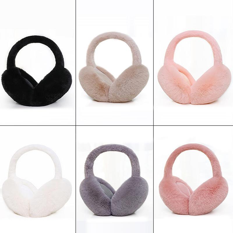 Fashion Winter Warm Earmuffs Fluffy Ear Muff For Women Soft Plush Earmuffs Girls Boys Cold Weather Ear Warmer Foldable Earflaps