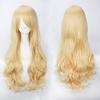 Long, Curly, Wavy, Heat-Resistant Cosplay Wig with Side Bangs, Perfect for All-Purpose Costumes and Events, Includes Wig Net (Pale Gold)