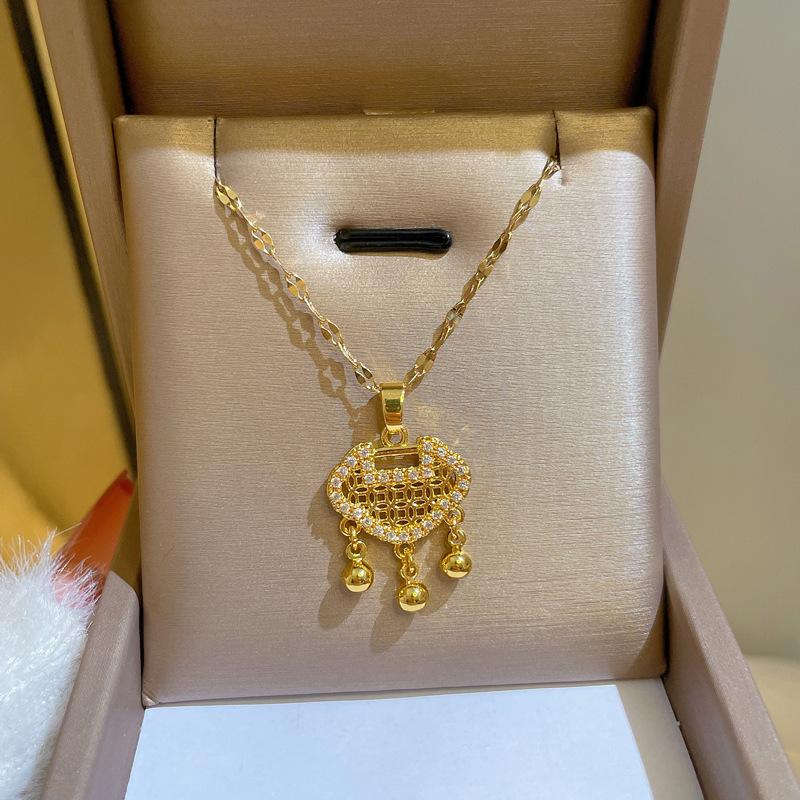 Collier à la mode pour femmes, en cuivre, Micro incrusté, en acier, Simple, maille rouge, chaîne de collier exquise