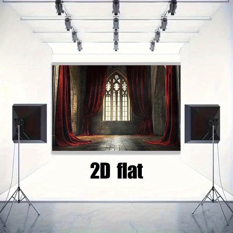 Gothic Cathedral Backdrop - Red Velvet Curtains No Electricity Required Suitable for Weddings Gender Reveals