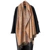 versatile retro flower pattern Hong Kong style imitation cashmere women's warm scarf fashion long beard fringed shawl