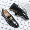 Luxury Party Golden Loafers Pea Shoes Business Leather Shoes Evening Dress Patent Leather Loafers Male Gentleman Luxury Shoes