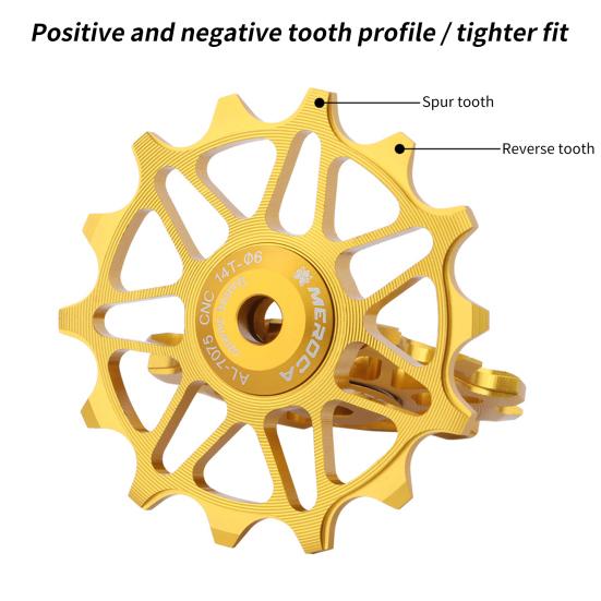 Bicycle Bearing Jockey Wheel Heavy-duty Corrosion Resistant Rust-proof 12T 14T Bike Rear Derailleur