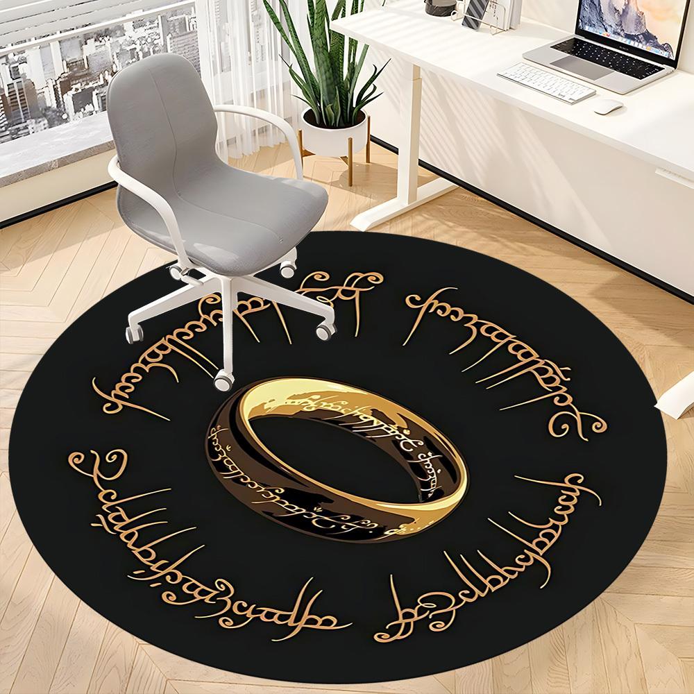 1pc Lord of the Rings Office Round Area Rug, Under Office Chairs Bedroom Living Room Home Decor a0926011