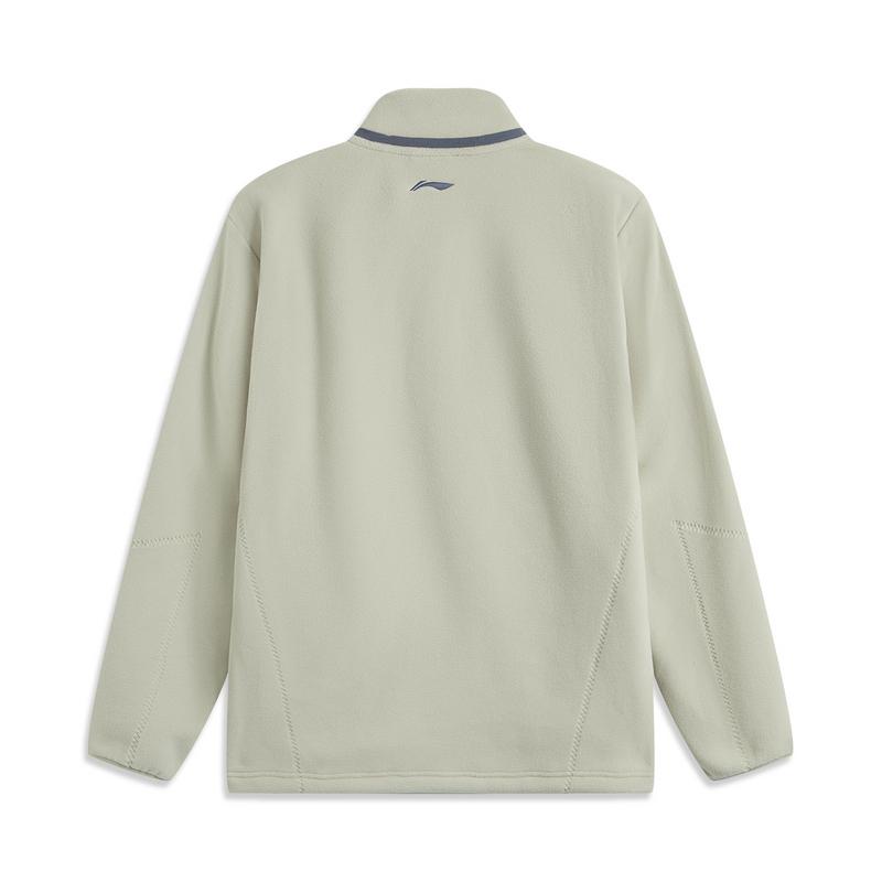 Li Ning CF Suo Stand Collar Zipper Fleece Warm Hoodie Unisex Hoodies Limestone AWDU963-1