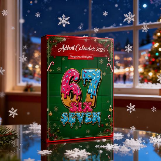 Calendrier de l'Avent de Noël avec 67 Ornements Suspendus d'Arbre de Noël en Acrylique 24