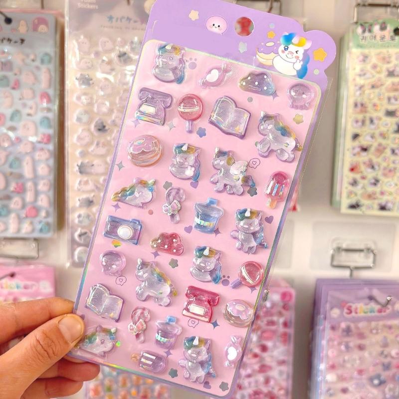 3D Puffer Sticker,Embossed Bubble Sticker Removable Funny Decorative Sticker for Crafts Scrapbooking Bullets Journal