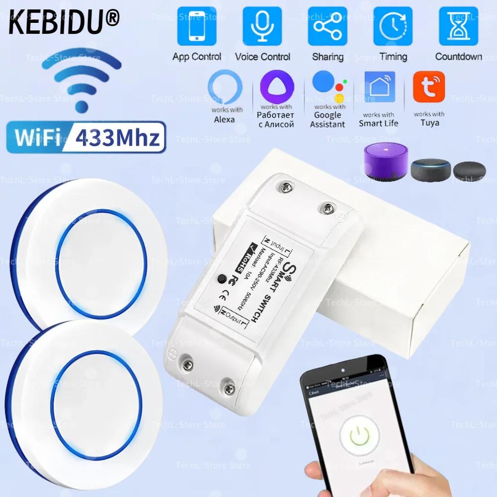 Tuya WiFi Smart Switch 433MHz RF Wireless Remote Control Universal Breaker Timer Voice Control Smart Life APP For Alexa Google