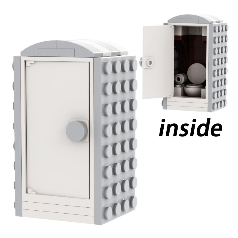 

Портативний Туалет Loo City Сцени MOC Dunny Класична Вулиця Porta-Potty Декорація WC Будівельні Блоки Освітні Дитячі Іграшки світло-сірий колір