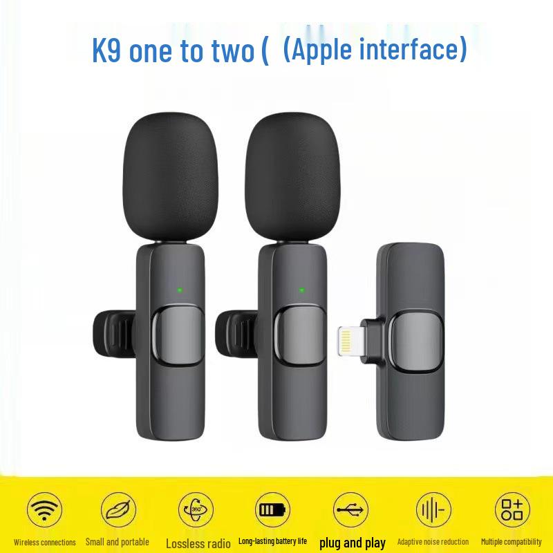 Wireless Lavalier K8 Microphone: 2.4G, Live Recording, Three-Level Noise Reduction, K1 & K9 Models, Small and Versatile.