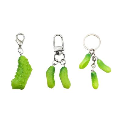 10 Pezzi Grazioso Ciondolo a Forma di Cetriolo Portachiavi Carino Accessorio per Borse e Zaini Divertente Ciondolo Decorativo Uso