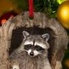 Forest Animal Christmas Ornament 2D Acrylic Owl Raccoon Koala Squirrel Xmas Tree Hanging Decoration for Tree Home Party Decor