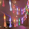 Battery Powered LED Fairy String Lights Raindrop Style Outdoor Waterproof for Christmas Wedding Party Holiday Garden Patio Decorative Lighting