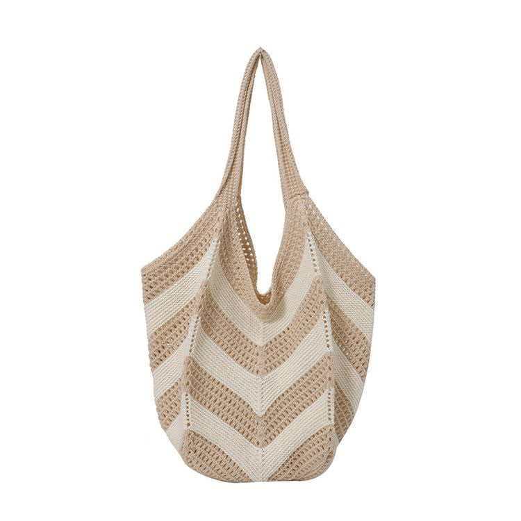 Large capacity tote bag woven bag summer shoulder bag women's hand-woven bag new holiday beach bag