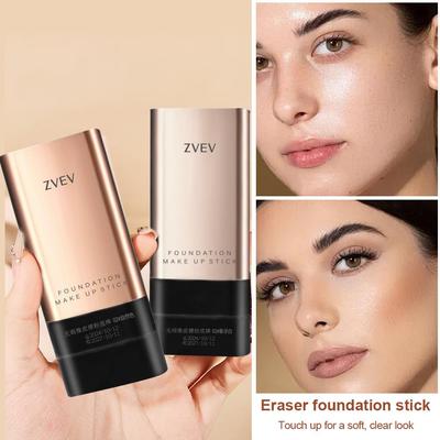 Base de maquillaje en barra con borrador de cobertura total, base líquida correctora ligera y aterciopelada, maquillaje impecable de larga duración, belleza facial, maquillaje, cosméticos