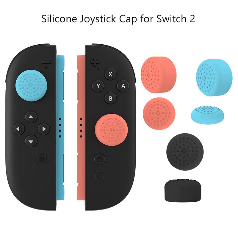 Anti-slip Silicone Gamepad Joystick Cap Set, 4/6pcs For Switch 2 JoyCon Cover Thumb Stick Grip Skin