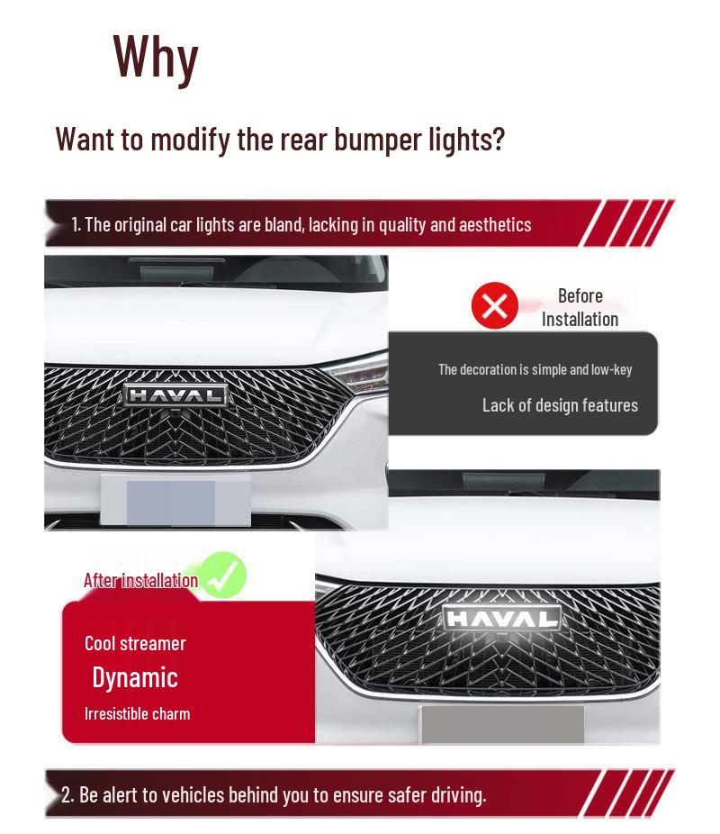 LED Flowing Daytime Running Lights for Haval F7/M6/H6/F4/H2/H9 First Love Car Logo Modification