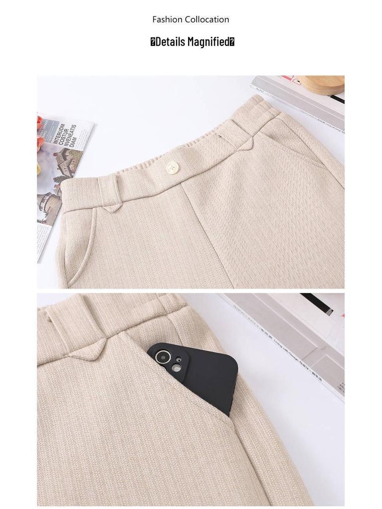 High Waist Versatile Casual Pants for Middle-Aged Women - Loose, Fashionable, Temperament-Enhancing Long Pants for Spring and Autumn