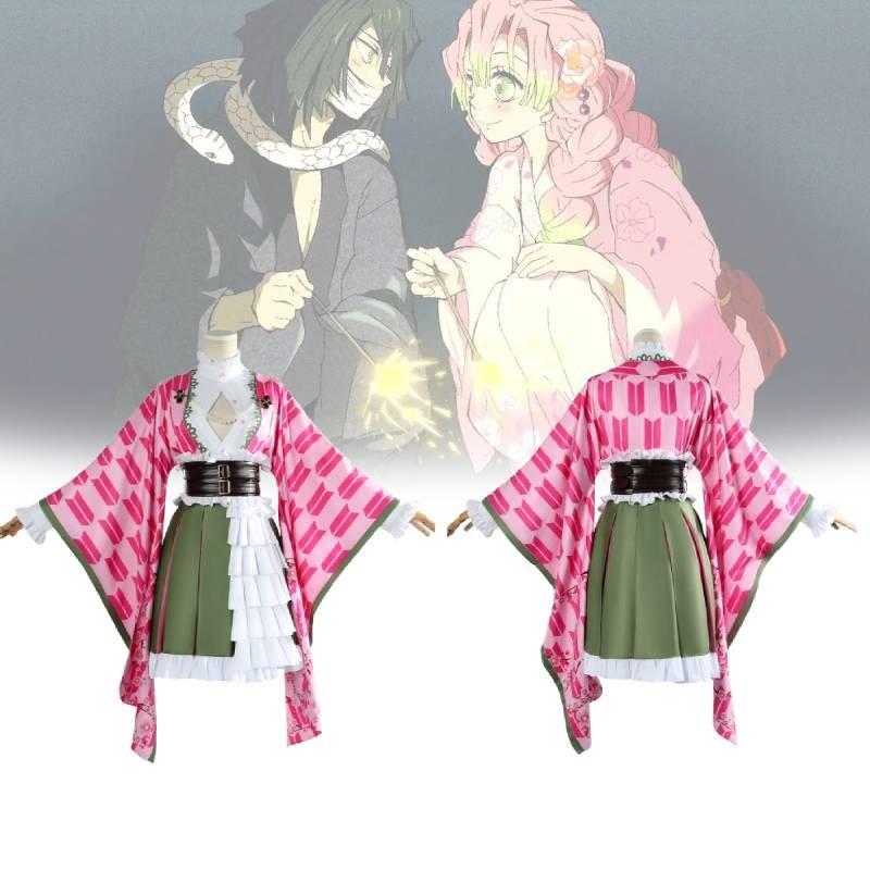 Kanroji Demon Slayer Mitsuri Cosplay Costume Japanese Style Kimono Outfit Gift