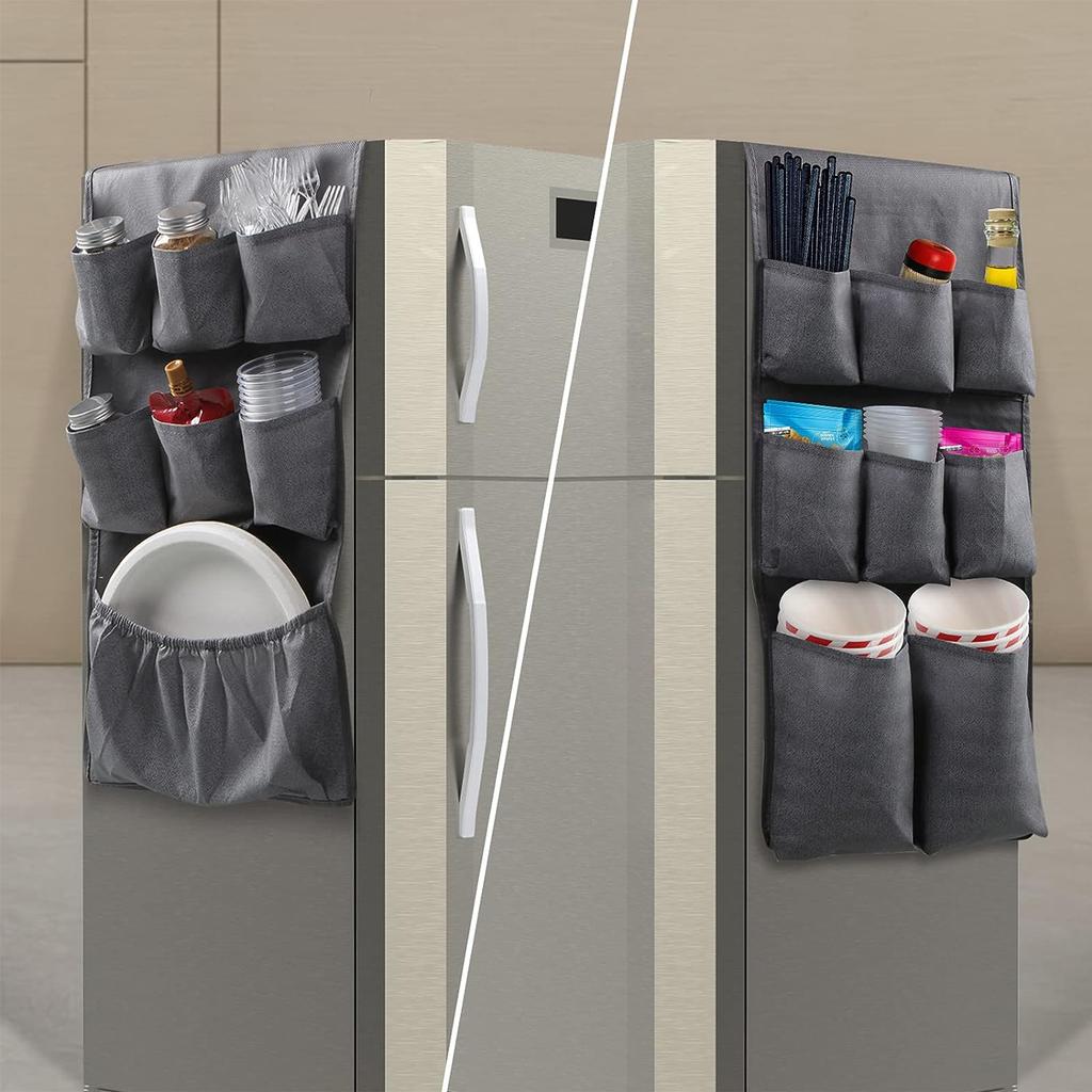 Refrigerator Storage Hanging Bag With 15 Large Fabric Pockets Saves Space And Is Easy To Install. Suitable For Mini Refrigerator