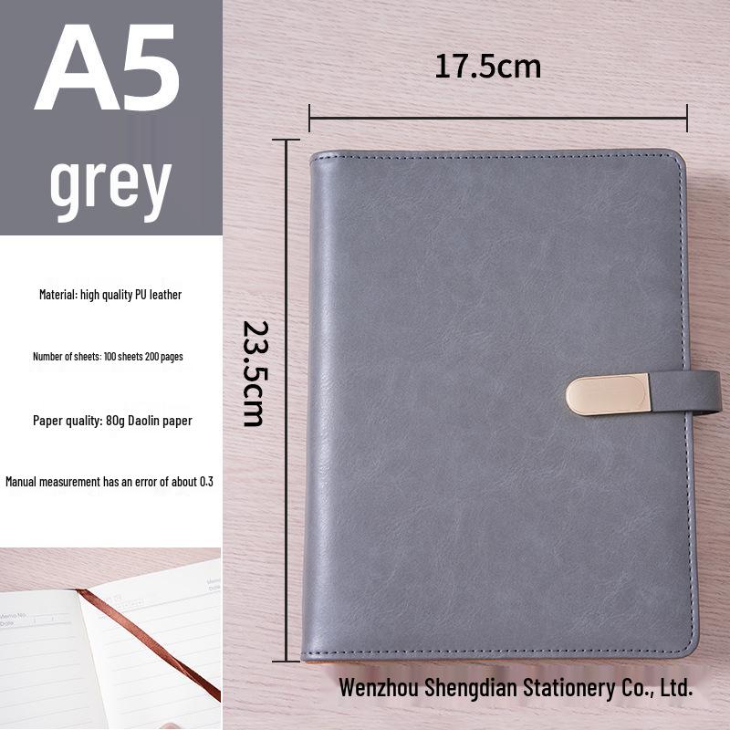Custom Logo PU Leather Minimalist Business Notebook for Office and Meetings