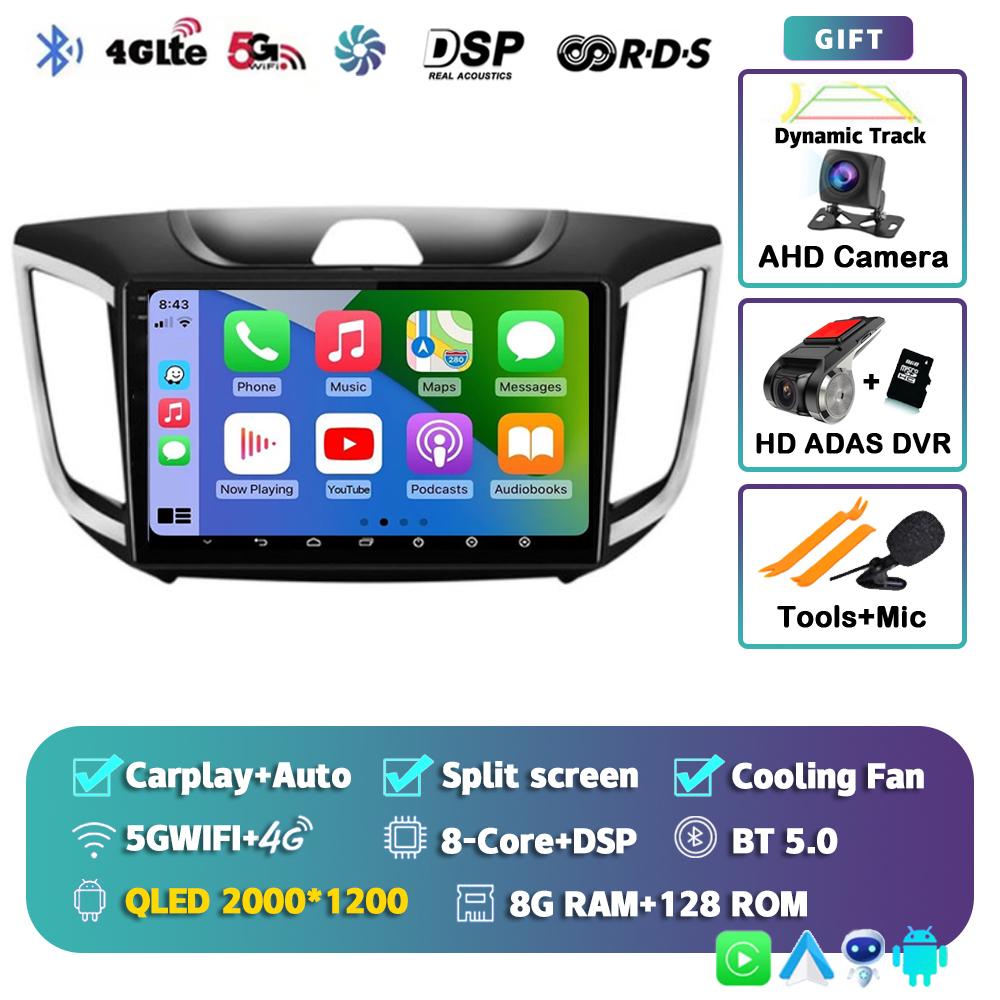 Android 14 Carplay Car Radio For Hyundai Creta ix25 2015-2019 Navigation GPS Multimidia Video Player 2din Head Unit Stereo