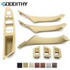 Left Hand Driver Car Interior Beige Black Oyster Door Armrest Pull Handle Panel Trim Cover Set For BMW 5 Series F10 F11 F18
