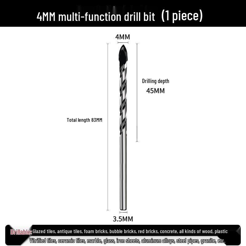 6mm Triangle Drill Bit for Tile, Concrete, Glass, and Cement