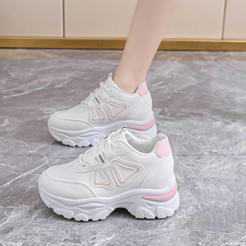 Spring Autumn Women Round Toe Lace Up Casual Sneakers Fashionable Comfortable Running Shoes For Daily Leisure Walking