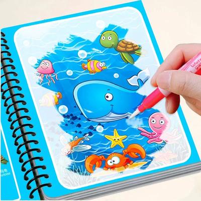 Kids Montessori Reusable Coloring Book Magic Water Drawing Book Painting Drawing Toys Sensory Early Education Toys for Kids